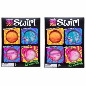 Set of 2 NeeDoh Teenie Swirl Squishy Balls - Multicolor